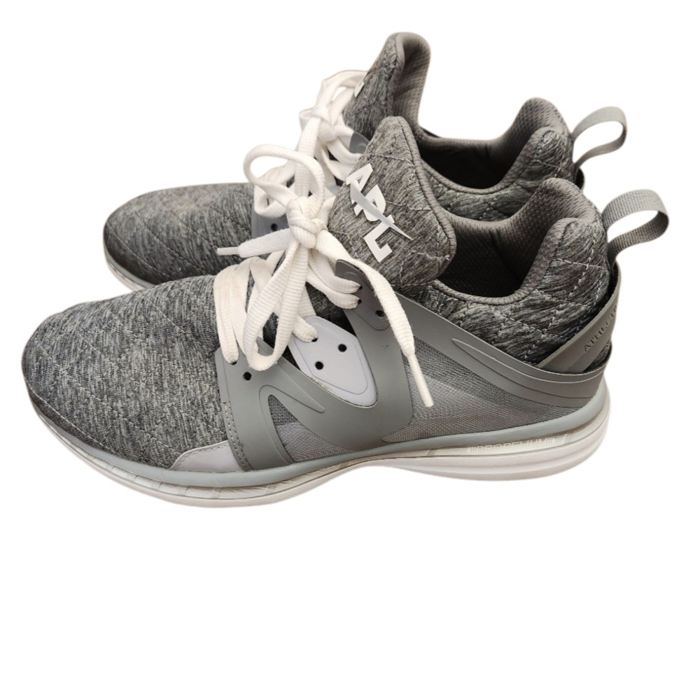 APL Athletic Propulsion Labs Ascend Quilted Gray & White Sneakers Women SZ 10